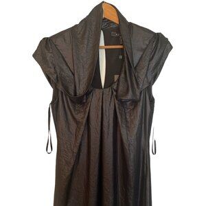 BCBG Maxazria V Neck Black Womans Dress Collared Shift Dress Size Medium NWT